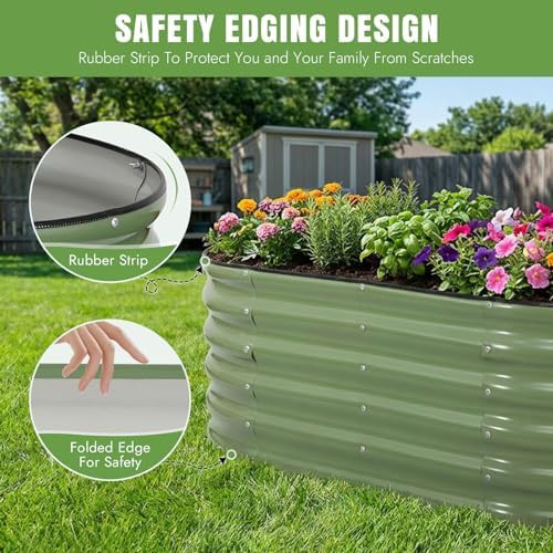 Green galvanized steel vegetable planter box — photo 4