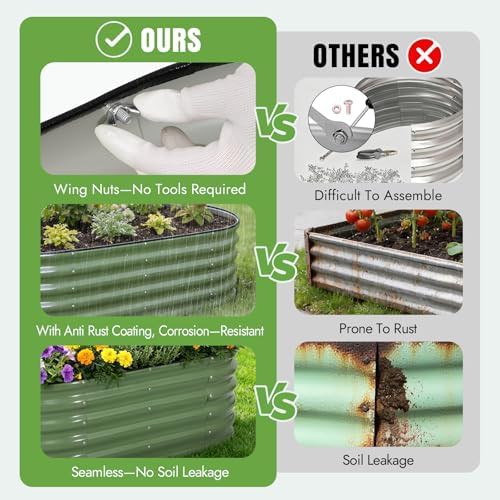 Green galvanized steel vegetable planter box — photo 5