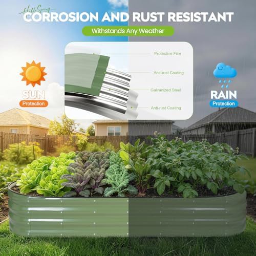 Oval olive green galvanized planter box — photo 4