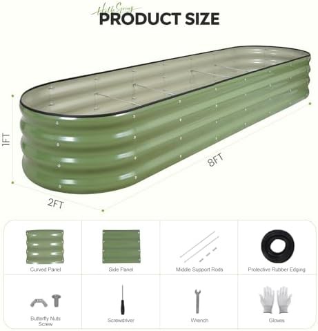 Oval olive green galvanized planter box — photo 5