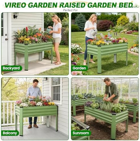 Galvanized steel elevated garden bed pair — photo 5