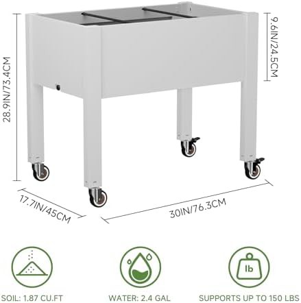 Mobile Raised Planter with Water Level Monitor — photo 4