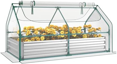 Galvanized Planter Box with Zippered Screen Windows