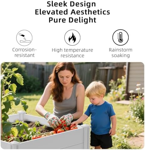 White vinyl modular planter box 4x4 ft — photo 4