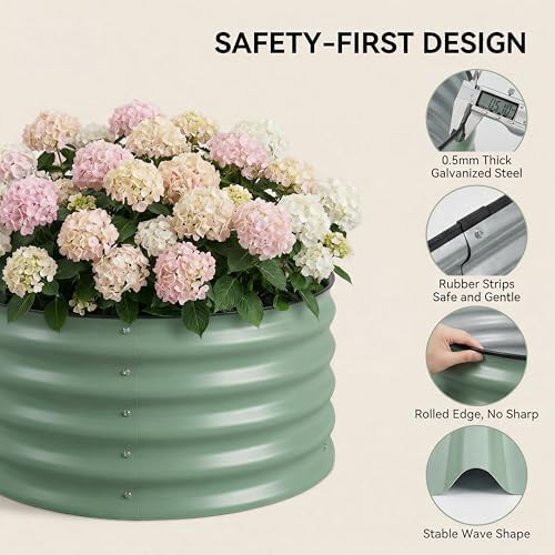 Round silver galvanized garden bed 2x1 ft — photo 4