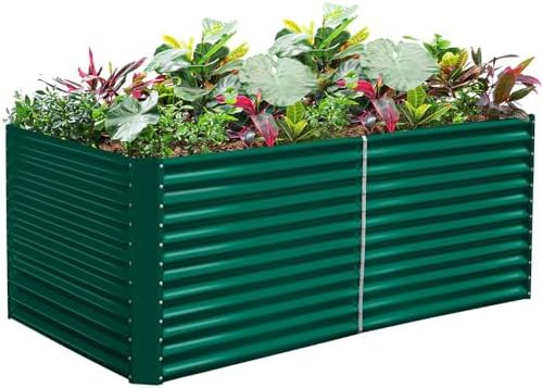 Forest green extra deep rectangular garden bed