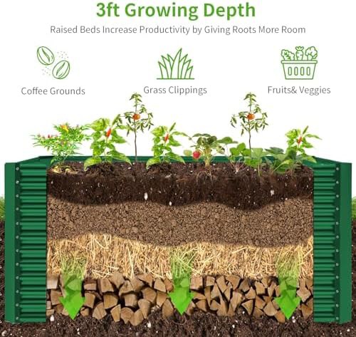 Forest green extra deep rectangular garden bed — photo 3