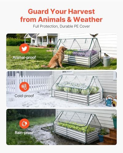 Metal garden bed with greenhouse cover — photo 3