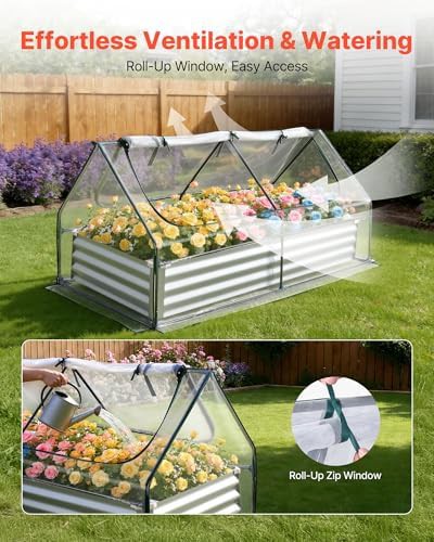 Metal garden bed with greenhouse cover — photo 4