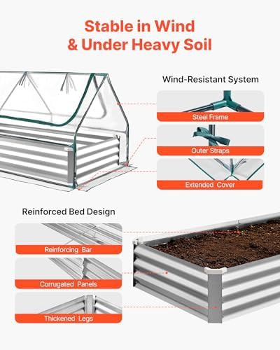 Metal garden bed with greenhouse cover — photo 5