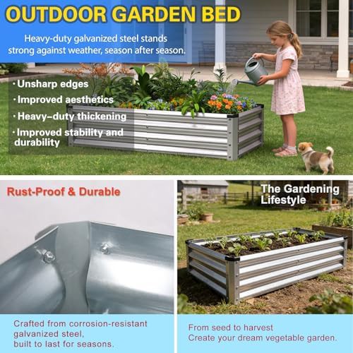 Silver galvanized six foot garden beds — photo 5