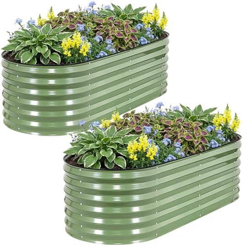 Two pack of modular green garden beds