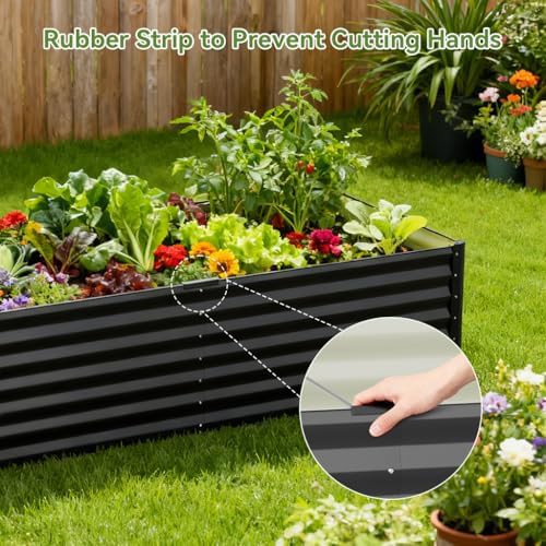 Black galvanized metal deep garden bed — photo 5