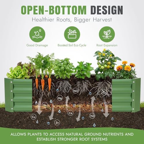 Two pack olive green metal garden beds — photo 4