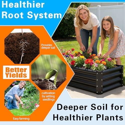 Black galvanized eight foot garden beds — photo 4