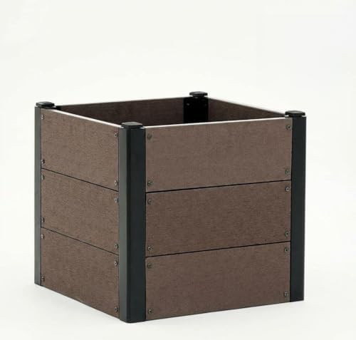 Square wood look composite planter box