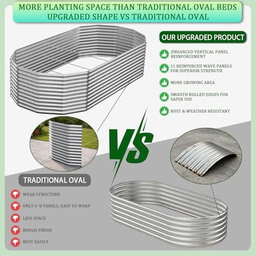 Two pack large oval metal garden beds — photo 3