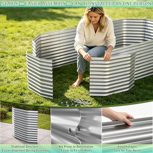 Two pack large oval metal garden beds — photo 4