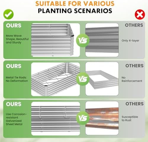 Two pack of galvanized steel planter boxes — photo 4