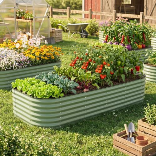 Large modular olive green garden bed — photo 3