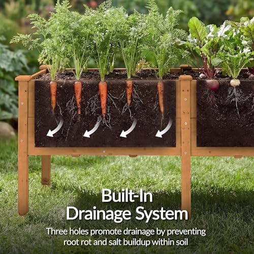 Deep acorn brown wood elevated garden bed — photo 5