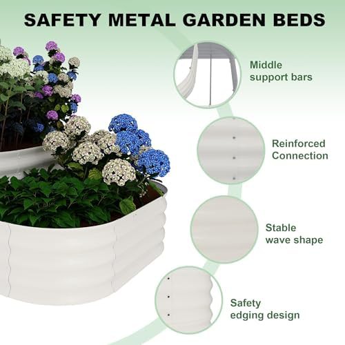 White three tier galvanized garden bed — photo 4