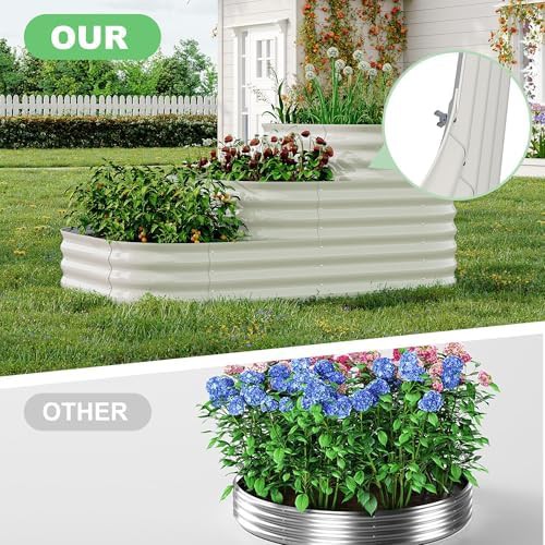 White three tier galvanized garden bed — photo 5