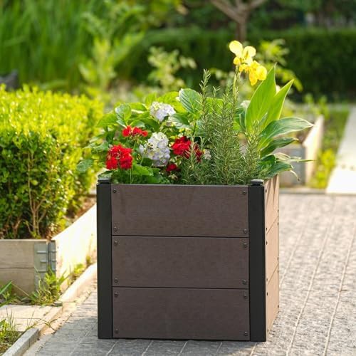 Elevated wood look composite planter box — photo 3