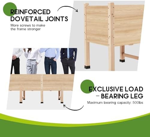 Long wooden elevated garden bed with legs — photo 4