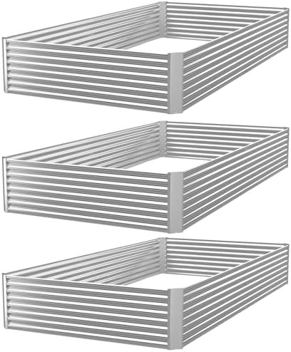 Three pack of four foot metal garden beds