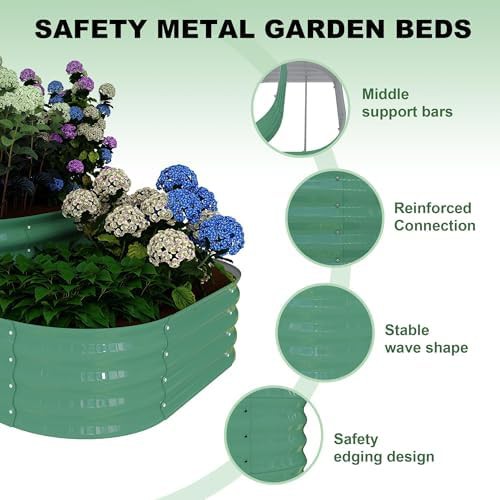 Three tier green galvanized metal garden bed — photo 3