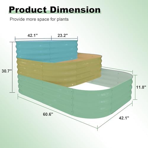 Three tier green galvanized metal garden bed — photo 4