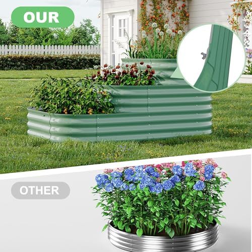 Three tier green galvanized metal garden bed — photo 5