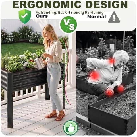 Black elevated garden beds with legs — photo 3