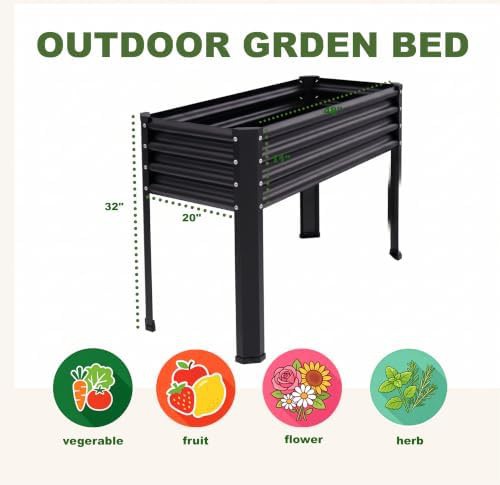 Black elevated garden beds with legs — photo 4