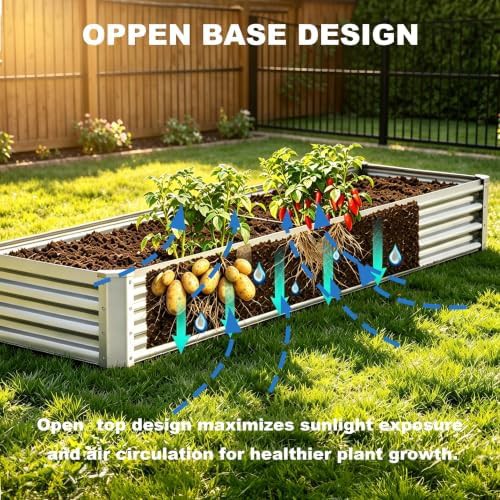 Long silver rectangular patio planter — photo 3