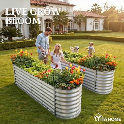 Silver gray modular metal garden bed — photo 3