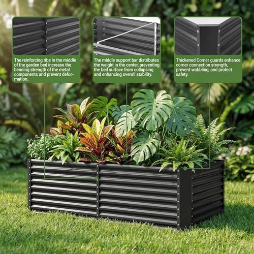Two pack grey elevated metal garden beds — photo 3